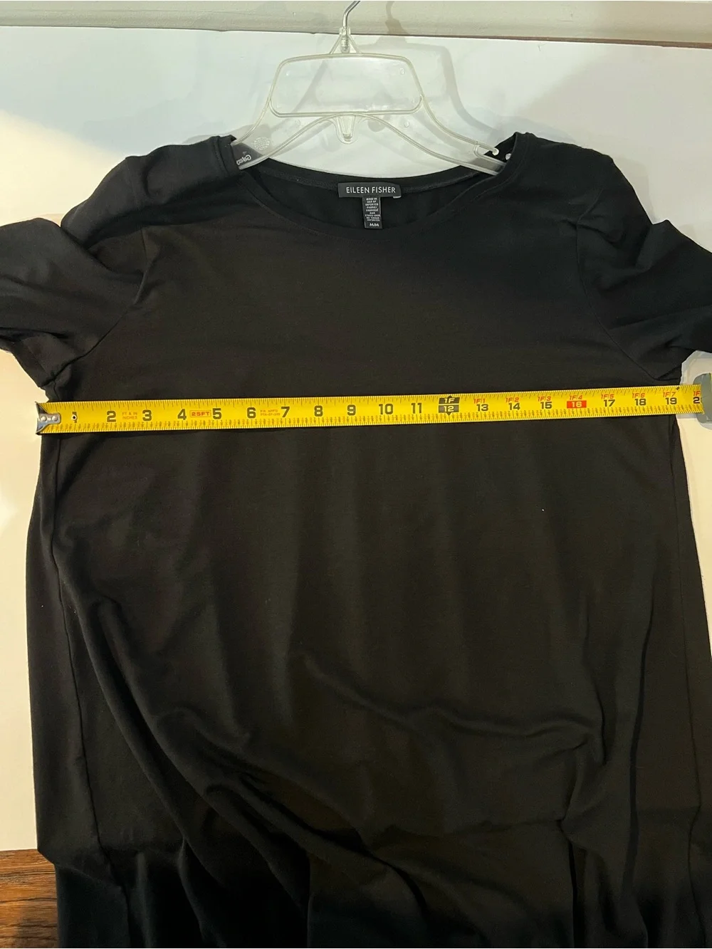 Eileen Fisher Black Long-Sleeve Tunic Top high low style size Medium